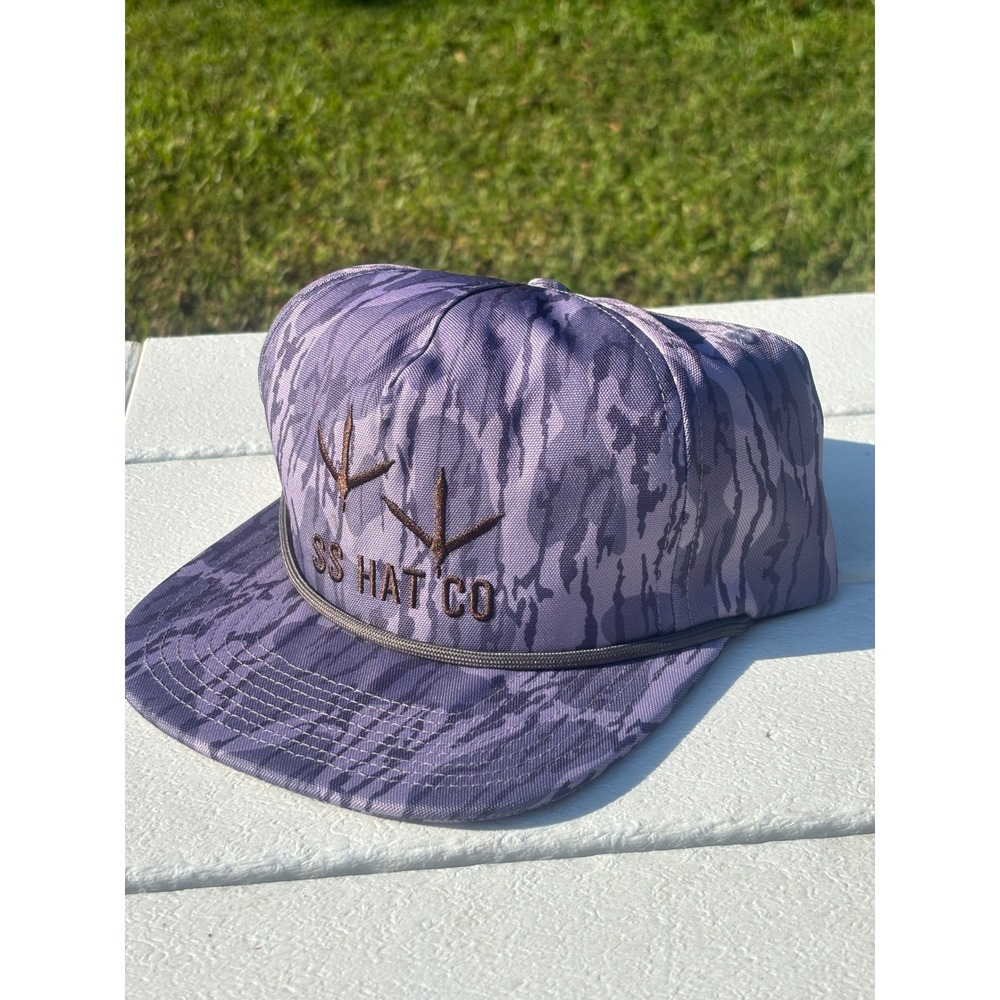 Southern String Hat Co Purple Tiger Stripe Camo Snapback Hat Turkey Tracks Rope